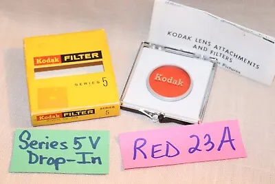 $24.99 • Buy NEW Vtg KODAK Wratten Series 5 V RED 23A FILTER USA Drop-IN Ser 5 LIGHT Red #23A
