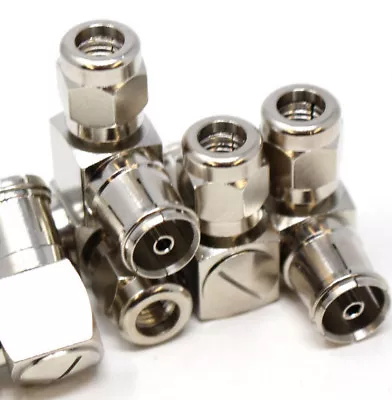 £2.89 • Buy Rf Coax Right Angle Socket For Tv Aerial Cables - Easy Fitting All Metal Adapter