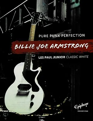 EPIPHONE GUITARS - Billie Joe Armstrong Les Paul Junior - 2022 Print Ad • $5.95