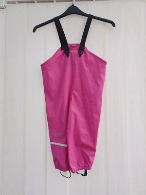 £4.50 • Buy A Pair Of Girls Pink/reflective Waterproof Dungarees Size Uk 3 Years