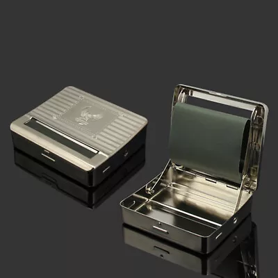 New 70mm Metal Manual Cigarette Roller Machine Tobacco Rolling Box • $12.17