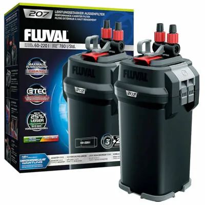 Fluval 207 Aquarium Fish Tank External Filter 780L/h For Tanks Up To 220L • £124.99