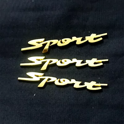 3x Sport Golden Chrome Metal Decal Sticker Badge Emblem Hatchback Car Diesel 4x4 • $18.98