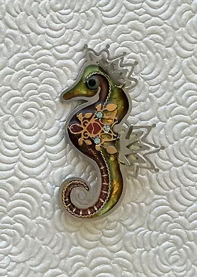 Vintage Hand Crafted Seahorse Brooch Pin • $24