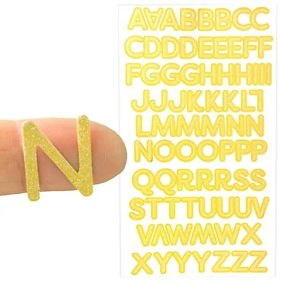 Self Adhesive GOLD GLITTER ALPHABET STICKERS Letters A-Z Craft Card Making Pack • £2.98