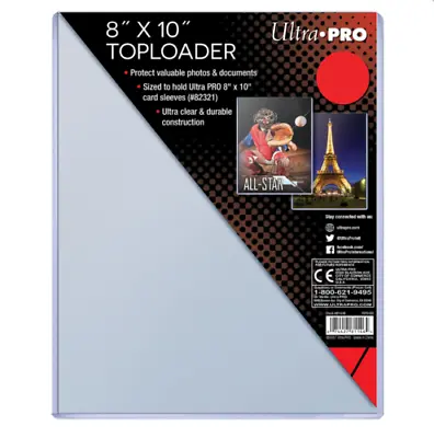 3 8x10  Ultra Pro Toploader Hard Plastic Photo Sheet Protectors Sleeves Clear • $12.99