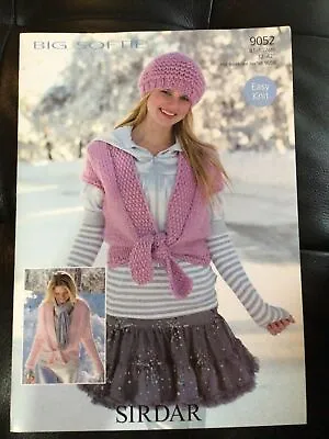 £2.60 • Buy Sirdar Big Softie Ladies Tie Front Jacket Knitting Pattern 9052 Sizes 32-42”
