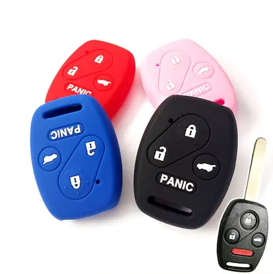$5.13 • Buy Keyless Silicone Car Key Fob Cover Case 4 Button For Honda Accord Civic 