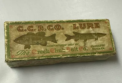 C.C.B Co Lure Box Only Garrett Indiana Creek Chub Bait Co. Sears Price Tag • $12