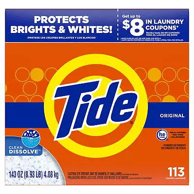 Tide Original 113 Loads Powder Laundry Detergent 143 Oz • $22.94