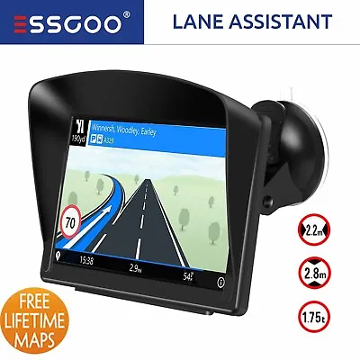 ESSGOO 7'' Car & Truck Sat Nav GPS Navigation 8GB Free Lifetime UK & EU Maps POI • £42.99