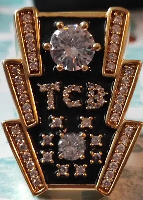 Beautiful Pre-Owned  ELVIS TCB RING  Size 13 1.75''x 1'' W/ Cubic Zircona • $225