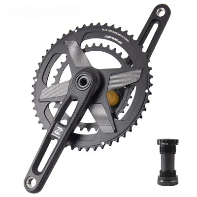 Road Folding Bike Crankset Double Chainwheel 53-39T Hollow Tech Crank Arms 170mm • $123