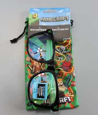 Minecraft Blue Light Blocking Glasses & Case Set New • $12.99