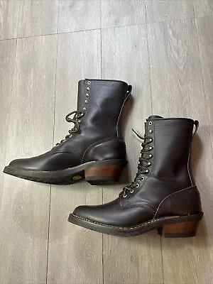 WHITES Custom Handmade Cowboy Packer Boots Size 11.5 D Dark Mahogany New! • $396