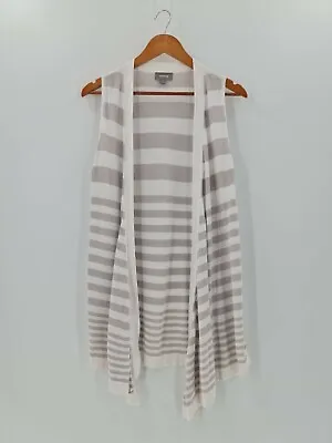 £12.63 • Buy Sussan Womens Striped Vest Cardigan Size XS Sleeveless Open Front