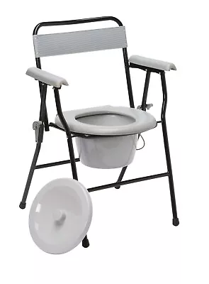 Drive Folding Steel Commode Chair With Backrest Portable Toilet Mobility Aid • £35