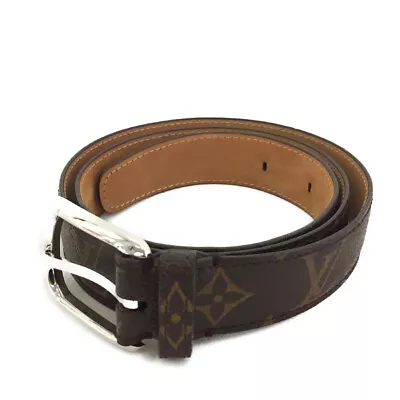 Louis Vuitton Monogram Ceinture Brown Leather 90cm Mens Belt/9Y0109 • £0.80