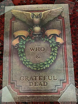 The Grateful Dead & The Who 1976 Oakland Stadium Poster First Printing • $249.99