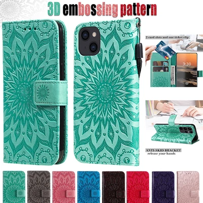 $13.99 • Buy For IPhone 14 13 12 11 Pro Max XS SE 8 Plus Case Leather Wallet Patterned Cover