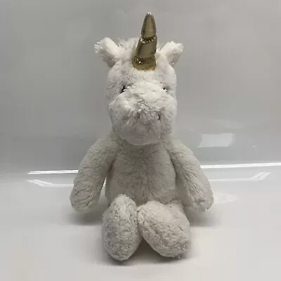 Pottery Barn Kids Unicorn Plush White Gold Horn Lovey Stuffed Animal Toy • $14.99