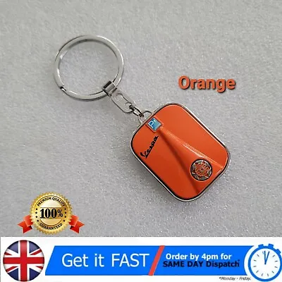 Vespa Classic Scooter Metal Key Ring - Orange • $13.42