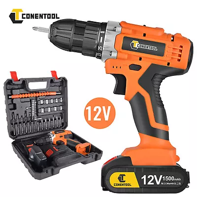 12V Cordless Drill Set Screwdriver With Lithium Ion Battery And 36PCS Accessory • £20.26