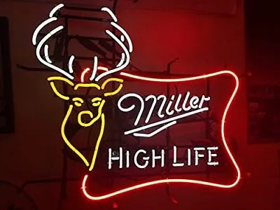 Miller High Life Deer Lite Beer 20 X16  Neon Light Sign Lamp Wall Decor Pub Club • $130.79