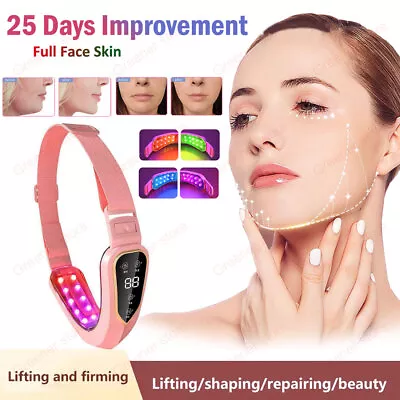 Face Lifting LED Photon Therapy Facial Massager Double Chin Removal V Line Belt • $19.94