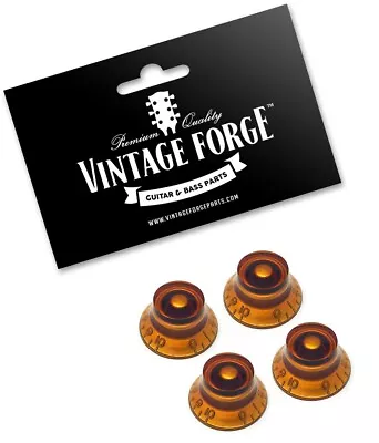 Amber Top Hat Bell Knobs For Epiphone Import Guitar Metric Recessed (4-pack) New • $14.89