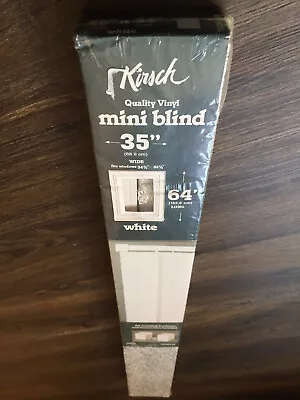Genuine Kirsch Vinyl Mini Blinds 1 Inch White W/ Cords 35  W X 64  L ~ NIB • $45.67