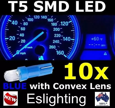 10x T5 Blue Smd Led Dash Instrument Light Dashboard Bulb Globe Convex Lens 12v • $7.15