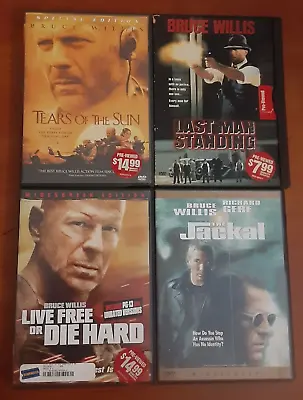 LOT Of 4 DVD Bruce Willis Movies The Jackal Last Man Standing Tears Sun Die Hard • $2.62