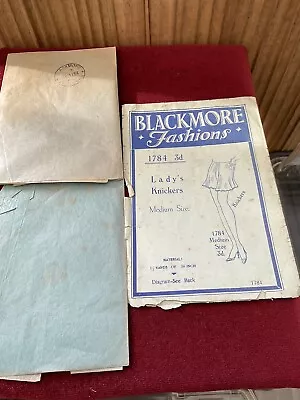 Rare 1930’s  Pattern Lady’s French Knickers. Never Used Only 2 Pattern Pieces • £7.50