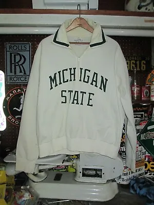 SAND KNIT Vtg 60s Michigan State Spartans Game Worn BASKETBALL Jersey Jacket XL • $499.99