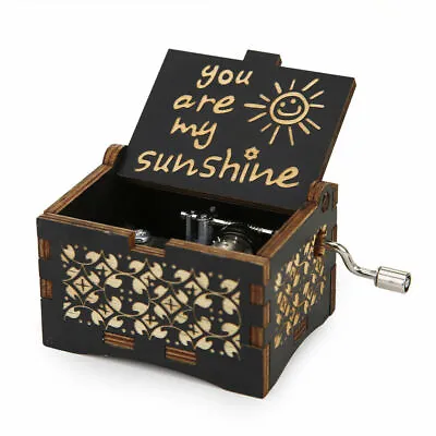 $7.89 • Buy Wooden Music Box Mom/Dad To Daughter You Are My Sunshine Engraved Toy Kid Gift