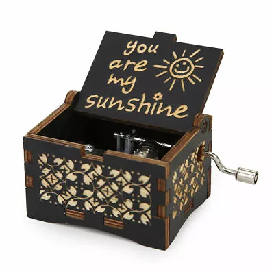 $6.99 • Buy Wooden Music Box Mom/Dad To Daughter You Are My Sunshine Engraved Toy Kid Gift