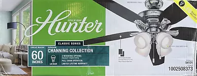 Hunter Channing 60 In. LED Indoor Brushed Nickel Ceiling Fan With Light Kit • $159.95