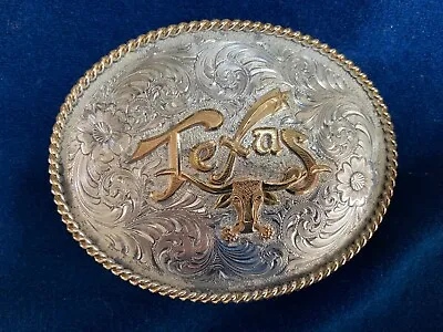 Montana Silversmiths Silver Plate Oval Texas Buckle • $54