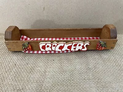 Wood Hand Made Rustic Country Folk Art Vintage Cracker Caddy Holder Server • $29