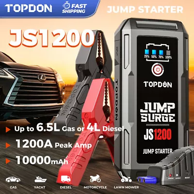 TOPDON Car Jump Starter Booster 12V Battery Tester Charger Power Bank 1200A • $99.99