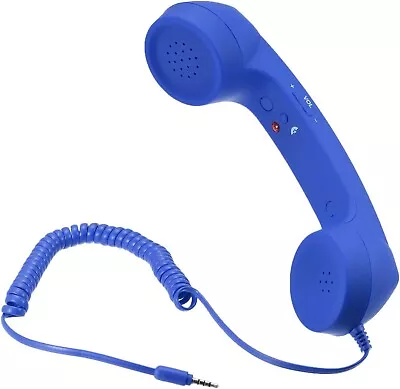 Retro Telephone 3.5mm Jack Handset Speaker Receiver For Android Iphone BLUE  • £9.99