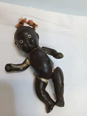 Vintage Black Painted Bisque Baby Doll Made In 1930's In Japan 4 Inches • $19.95