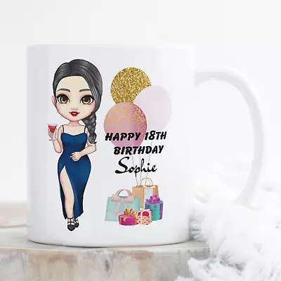 Personalised 18th Birthday Mug Make Your Own Caricature & Added Accessories • £10.99