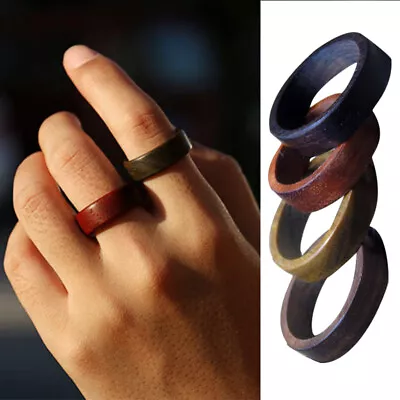 1PC Natural Wood Ring Wooden Finger Rings Women Men Jewelry Retro Ring Accessory • £2.99