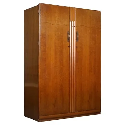Vintage Art Deco Mahogany Two Door Wardrobe By Lebus Furniture J1 • £950