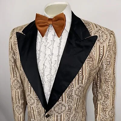 Vintage 60s 70s Tuxedo Jacket Blazer After Six Playboy Smoking Coat Men 44 Short • $149.99