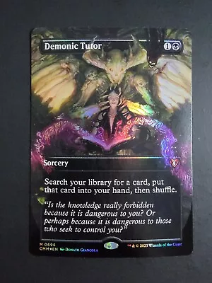 Demonic Tutor (Borderless Foil) Mythic MTG Commander Masters • $86