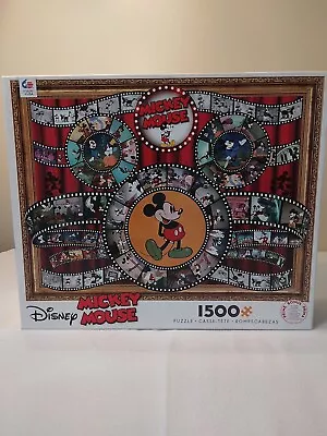 Ceaco DISNEY MICKEY MOUSE MOVIE REEL 1500pc 32  X 24  Jigsaw W/Puzzle Poster!  • $17.95