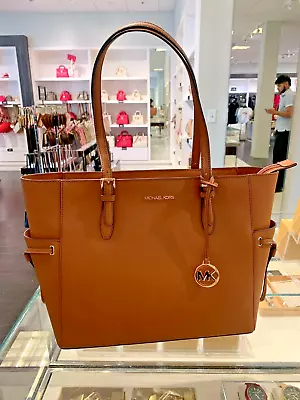 Michael Kors Gilly Large Leather Drawstring Travel Tote Shoulder Bag Luggage MK • $117